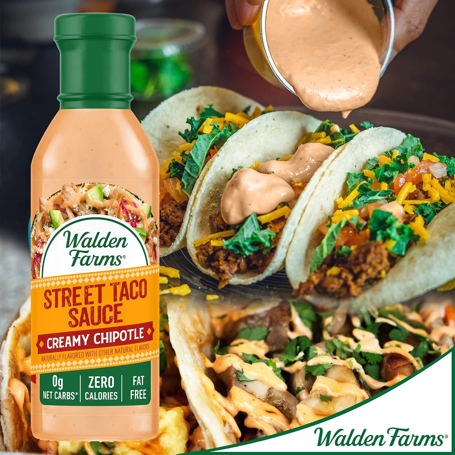 image:imageWalden Farms Street Taco Sauce Lime Crema CalorieFree GlutenFree Low Carb KetoFriendly SugarFree Tangy Lime Crema Flavor 12 oz BottleCreamy Chipotle