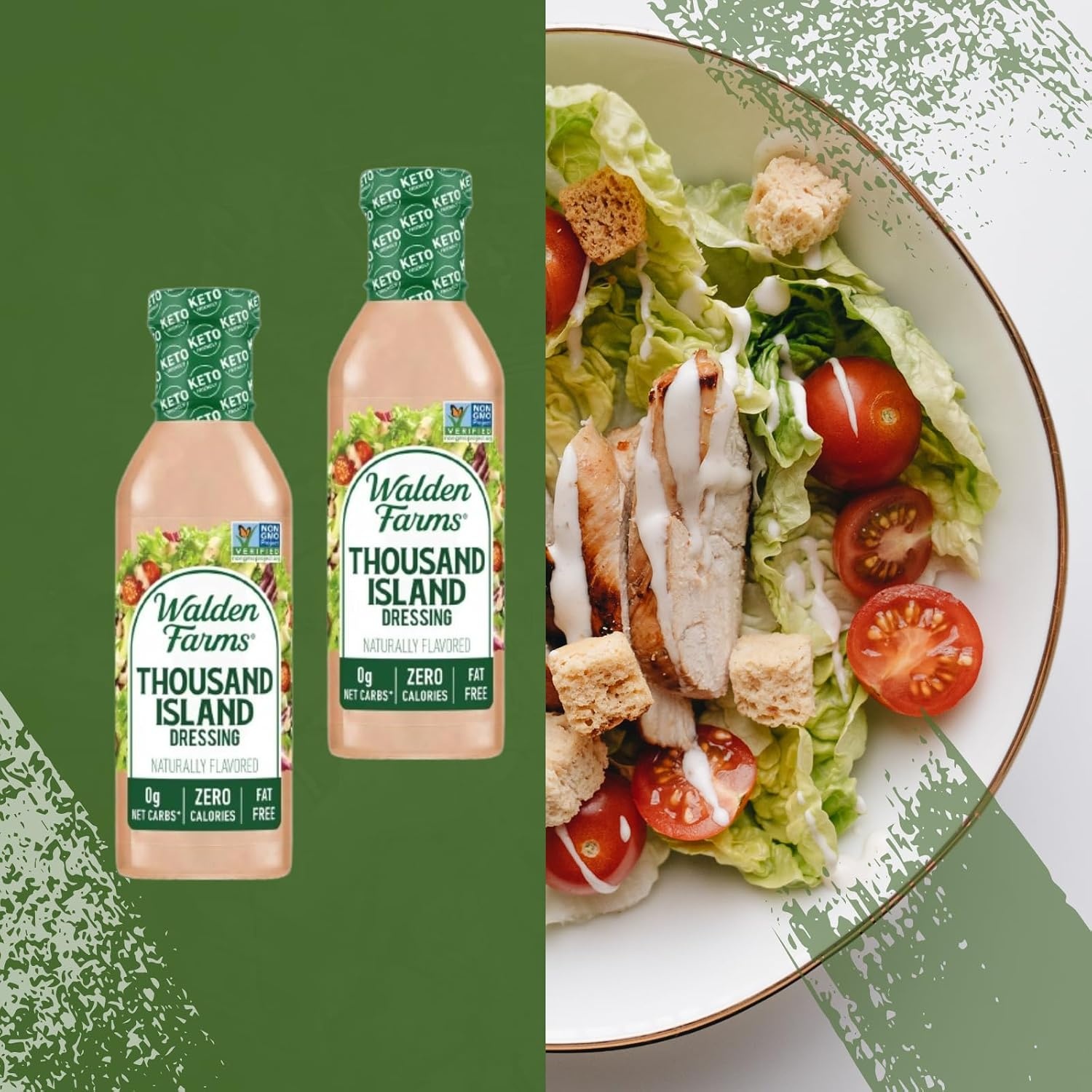 image:imageWalden Farms Thousand Island Dressing CalorieFree GlutenFree Low Carb KetoFriendly SugarFree DairyFree Creamy Thousand Island Flavor 2Pack 12 oz Bottles