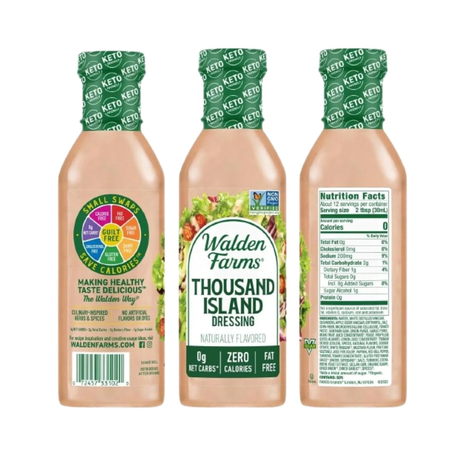 image:imageWalden Farms Thousand Island Dressing CalorieFree GlutenFree Low Carb KetoFriendly SugarFree DairyFree Creamy Thousand Island Flavor 2Pack 12 oz Bottles