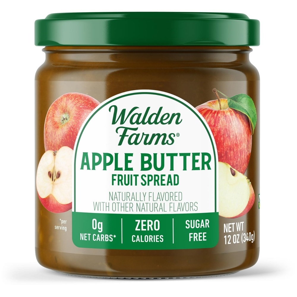 image:imageWalden Farms Chocolate Peanut Spread Zero Calorie Low Carb KetoFriendly Vegan SugarFree Chocolate Peanut Flavor 12 oz BottleApple Butter Fruit