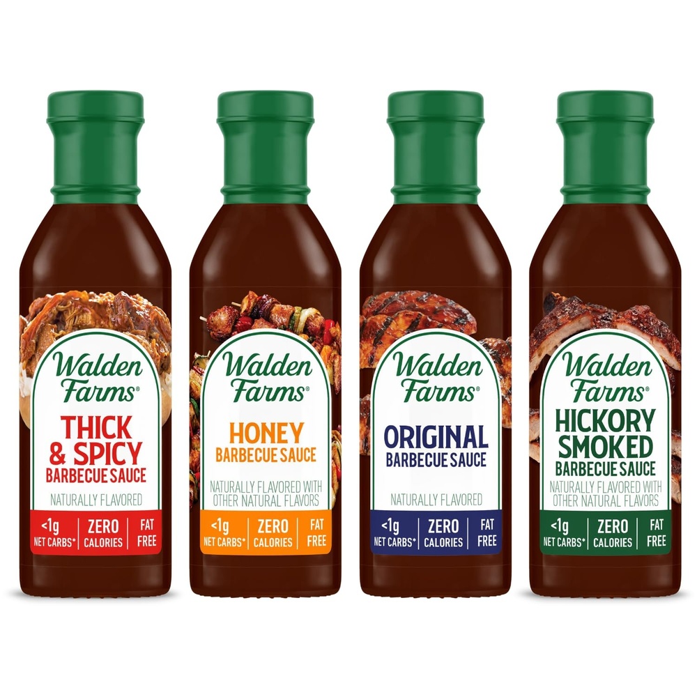 image:imageWalden Farms Hickory Smoked BBQ Sauce Zero Calorie Sugar Free Keto amp No Carb Gourmet Marinade for Chicken Ribs Pork amp More 12 oz BottleThick Spicy Barbecue Honey Barbecue Original Barbecue Hickory Smoked Barbecue